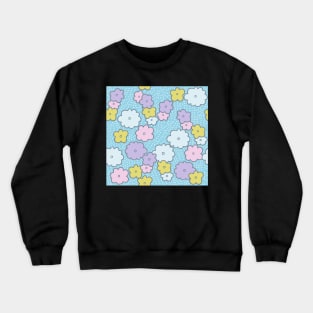 Vintage Puffs on Blue Crewneck Sweatshirt